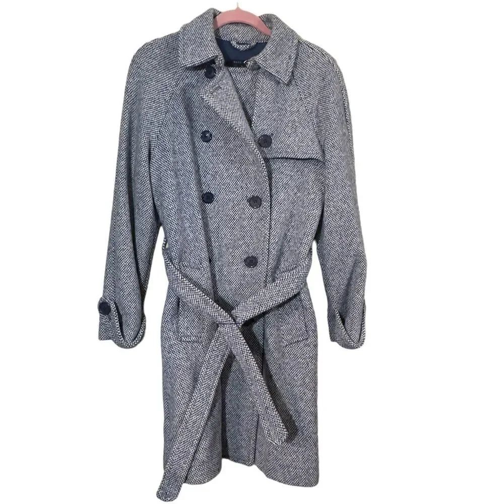 Marc Jacobs Virgin Wool Double Breasted Belted Coat Size Large